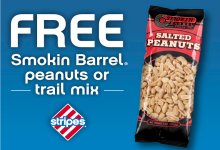 Free Smokin Barrel Peanuts or Trail Mix