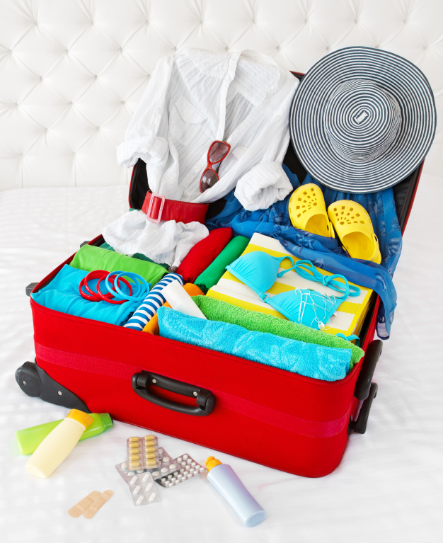 Use some of these simple tips to help you organize a suitcase.  