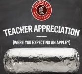 Teacher Appreciation Day Chipotle