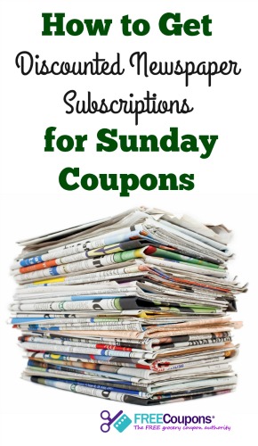 Discounted Newspaper Subscriptions for Sunday Coupons