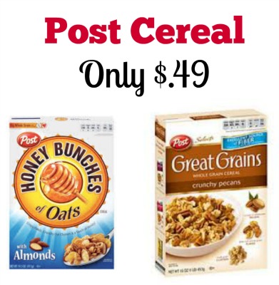 Post Cereal for Only $.49