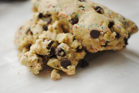 People can get sick after eating raw cookie dough because of it contains raw eggs. There is another ingredient to watch out for too!